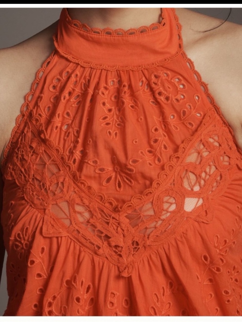 NWT Anthropologie Halter Cutwork Lace Dress, XS - Picture 4 of 17